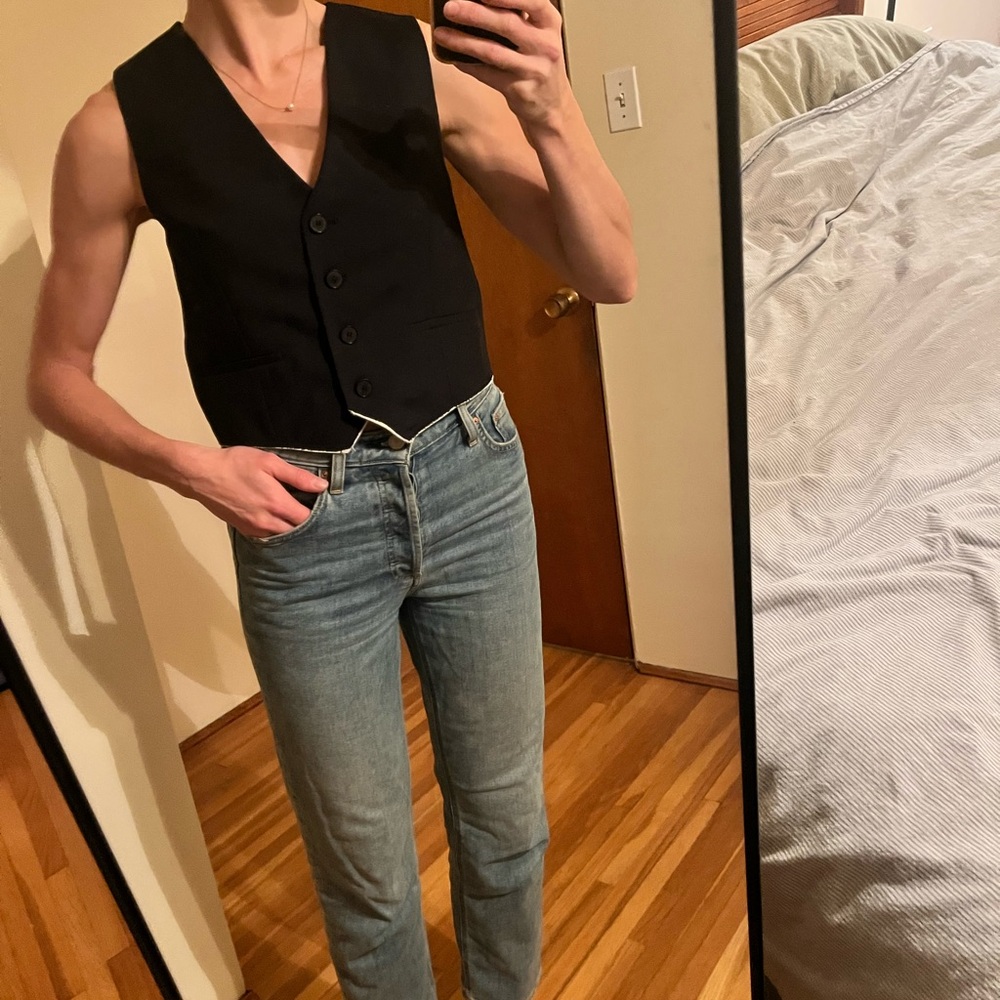 Black Button-Up Vest